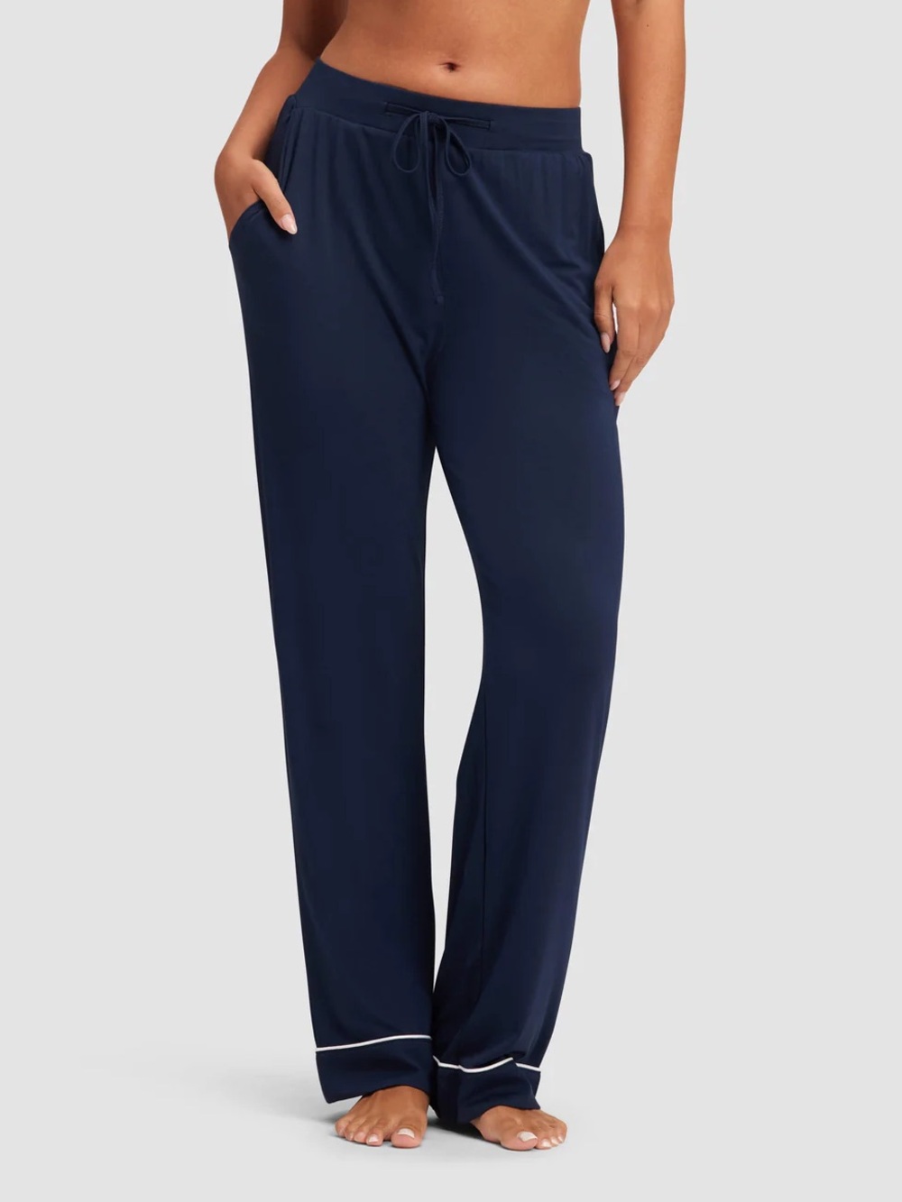 Cozy Earth Bamboo Stretch Knit Pajama Pants Navy Blue Size Small Soft Luxe